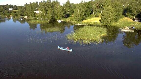 瑞典群岛独木舟的鸟瞰图