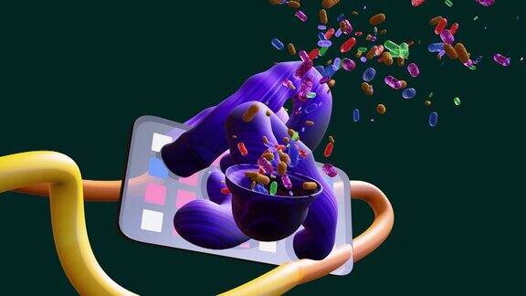 五颜六色的细菌从人体肠道和智能手机上发芽来收集数据