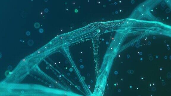 数字蓝色DNA纹理创新医药科技理念三维可视化