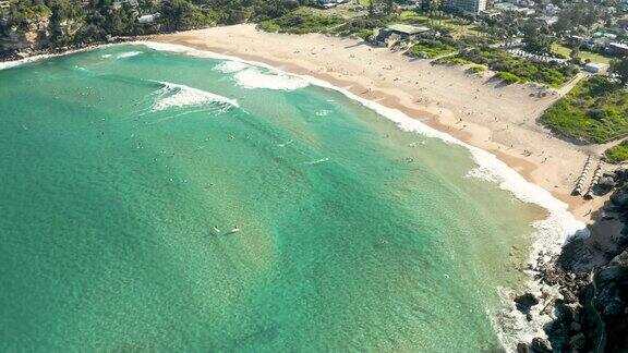 淡水海滩鸟瞰图悉尼新南威尔士州澳大利亚