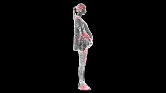 病毒通过孕妇体积体传播的黑底单色病毒在体内的可视化演示教程视频医学概念60FPS3D动画