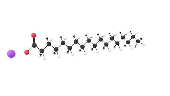 硬脂酸钠分子的三维动画与阿尔法层