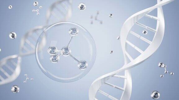 DNA和分子结构3d渲染