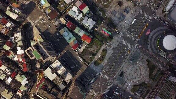台湾晴天台北市景交通街道空中俯瞰4k