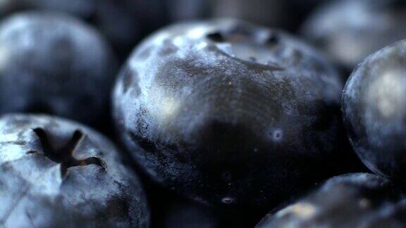 蓝莓运动的特写镜头滑块蓝莓