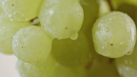 健康的葡萄和水滴