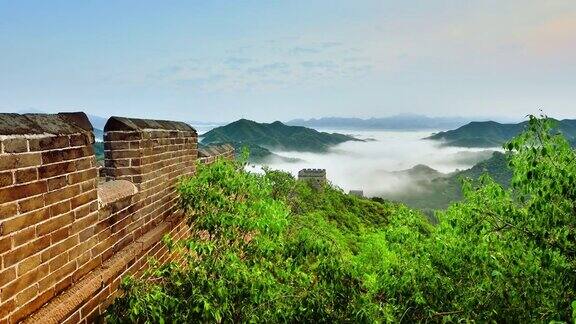 中国平流层雾中的长城