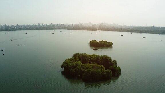 鸟瞰杭州西湖景观中国