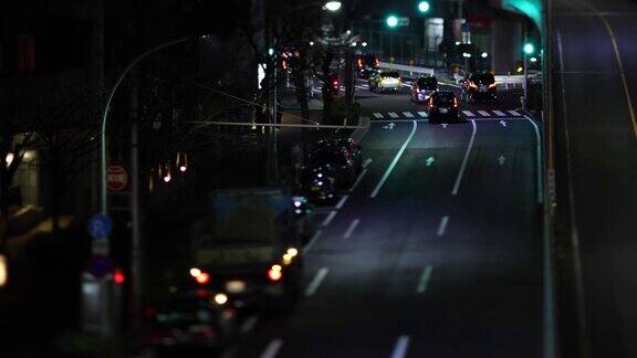 城市街道上微型交通堵塞的夜景