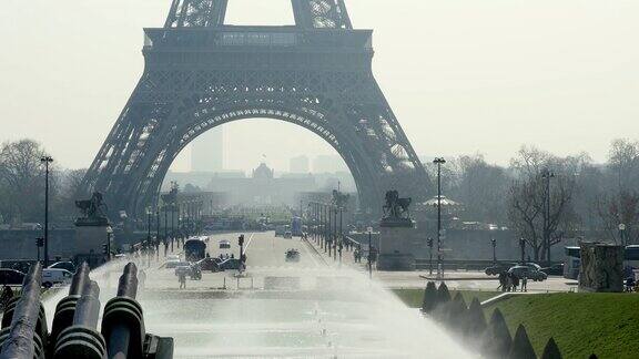从法国巴黎特罗卡德罗参观埃菲尔铁塔4K(超高清)
