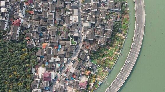 古镇民居俯视图苏州中国