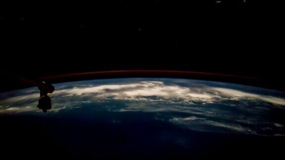 地球表面的运动从空间站拍摄的