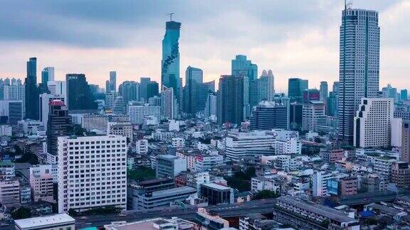 时间流逝城市景观曼谷的城市景观