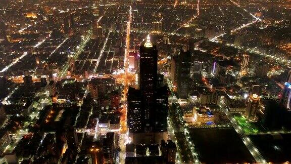 高雄市夜间鸟瞰图台湾