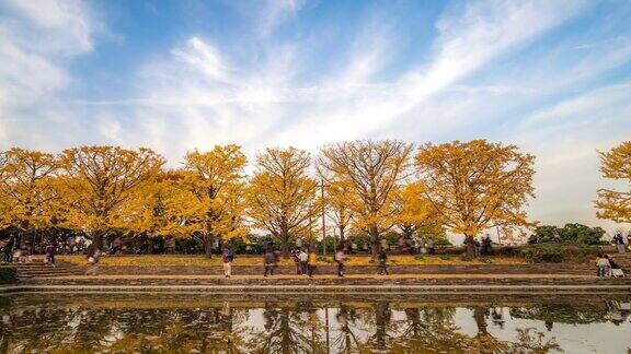 延时:行人拥挤的立川花园日本东京