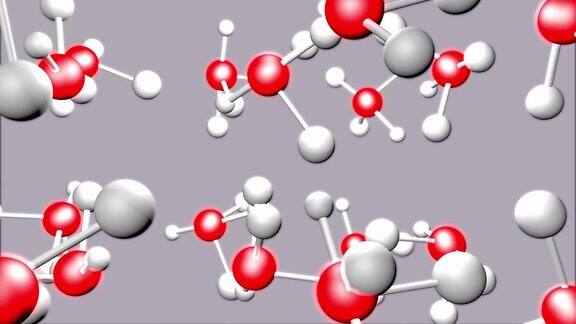 移动分子结构红白原子