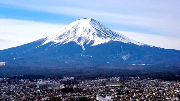 富士山的冬天山富士山日本