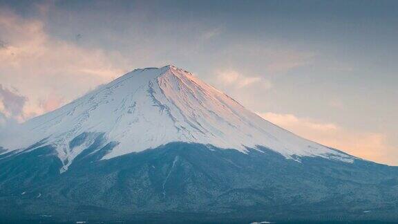 富士山日落时间在川口湖日本山梨