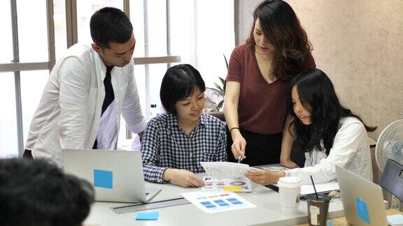 亚洲现代创业公司的头脑风暴和团队合作