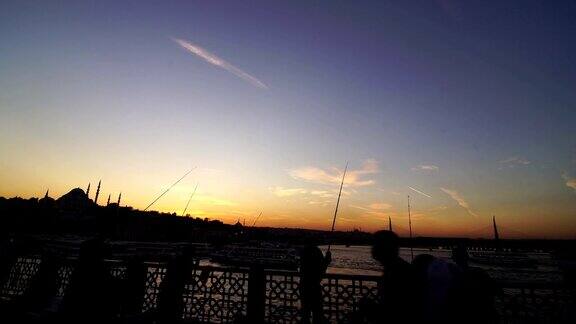 Galata桥的日落