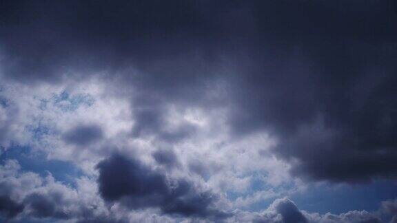 4K:暴风雨前的天空和乌云