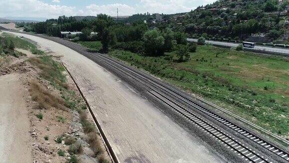 高铁铁路建设西瓦斯和安卡拉之间的高铁轨道