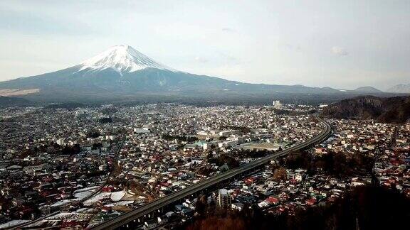 富士山的冬天山富士山日本