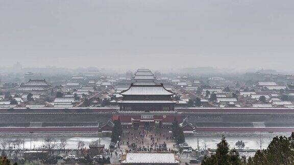 MSHA紫禁城覆盖着雪中国北京