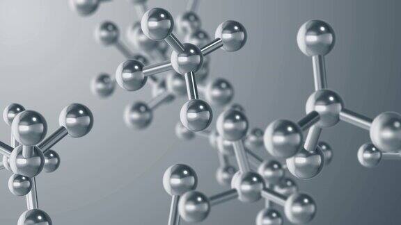 分子结构科学医学背景3D渲染4k