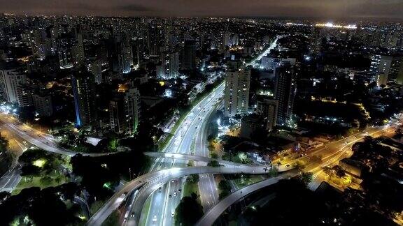 航拍巴西圣保罗高速公路