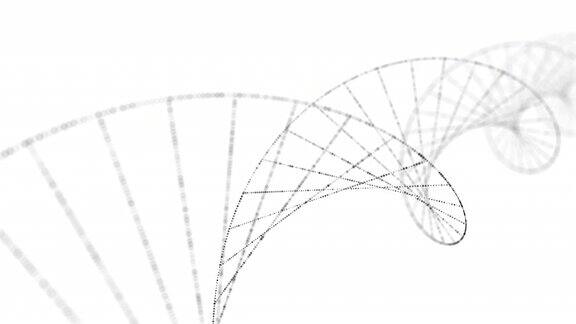 数字DNA链背景摘要三维发光旋转DNA双螺旋概念技术科学运动图形医学和无缝循环背景