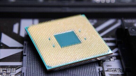 CPU电脑芯片处理器在主板上的插座上技术纳米电子比特币