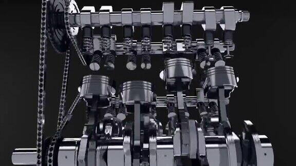 工作V8引擎3D动画