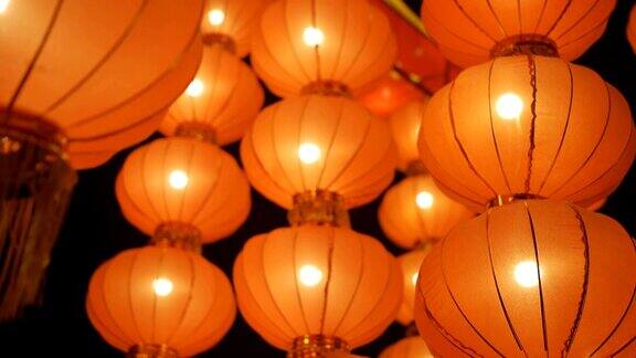 中国陕西西安庆祝中国春节的灯饰表演