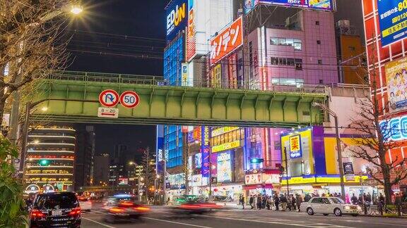 日本东京秋叶原地区的4K延时摄影秋叶原是著名的电子产品和购物中心