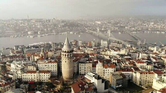 鸟瞰图加拉塔在伊斯坦布尔