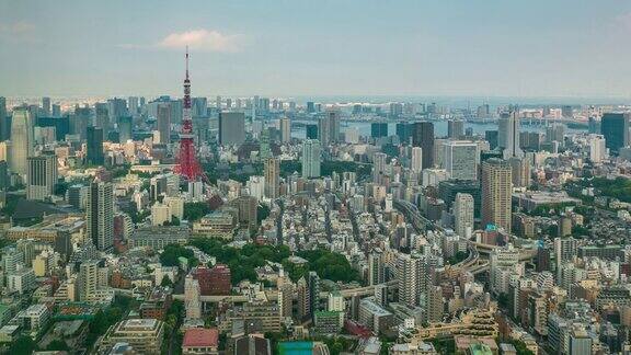 东京塔城市视点时光流逝
