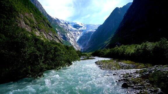 美丽的大自然挪威肯达尔斯布林冰川