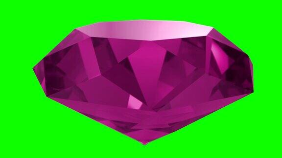 粉色红宝石宝石宝石宝石旋转婚礼背景环4K