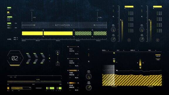 一个未来的计算机程序数字hud界面与信号注册系统允许您数字化获得测量值的特征