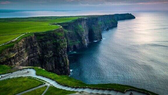 鸟瞰图的悬崖莫赫在爱尔兰