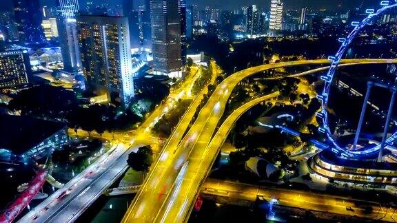 4k新加坡航空全景夜景延时