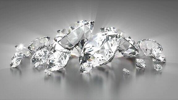 灰色上璀璨的钻石