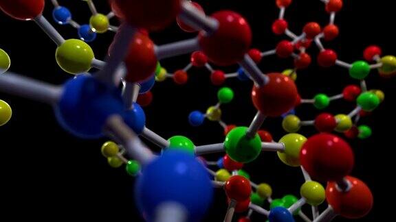 分子球和棍模型飞原子化学生物科学技术