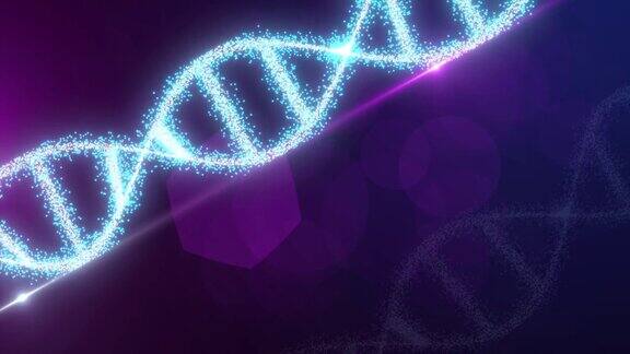 Dna制作与粒子现代医学Dna旋转动画背景高科技Si-fi分子人类Dna动画未来背景基因数字Dna双螺旋旋转医学