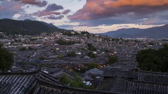 时间流逝的丽江老城在云南中国