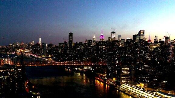 空中俯瞰纽约夜空