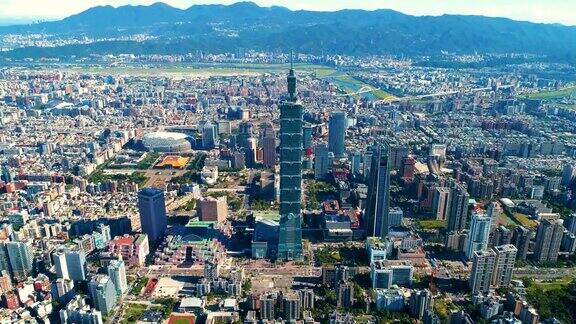 台湾台北金融区鸟瞰图