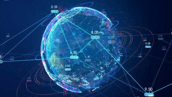 未来信息图的数据连接和全球网络