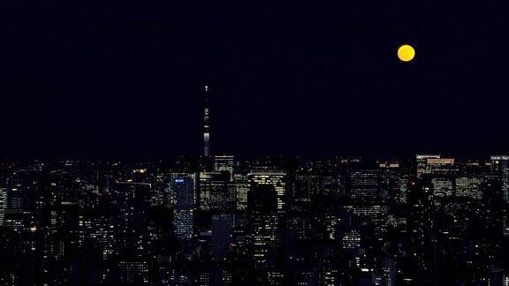东京天空树在晚上的